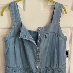 NWT old navy overalls - light jean material; light blue